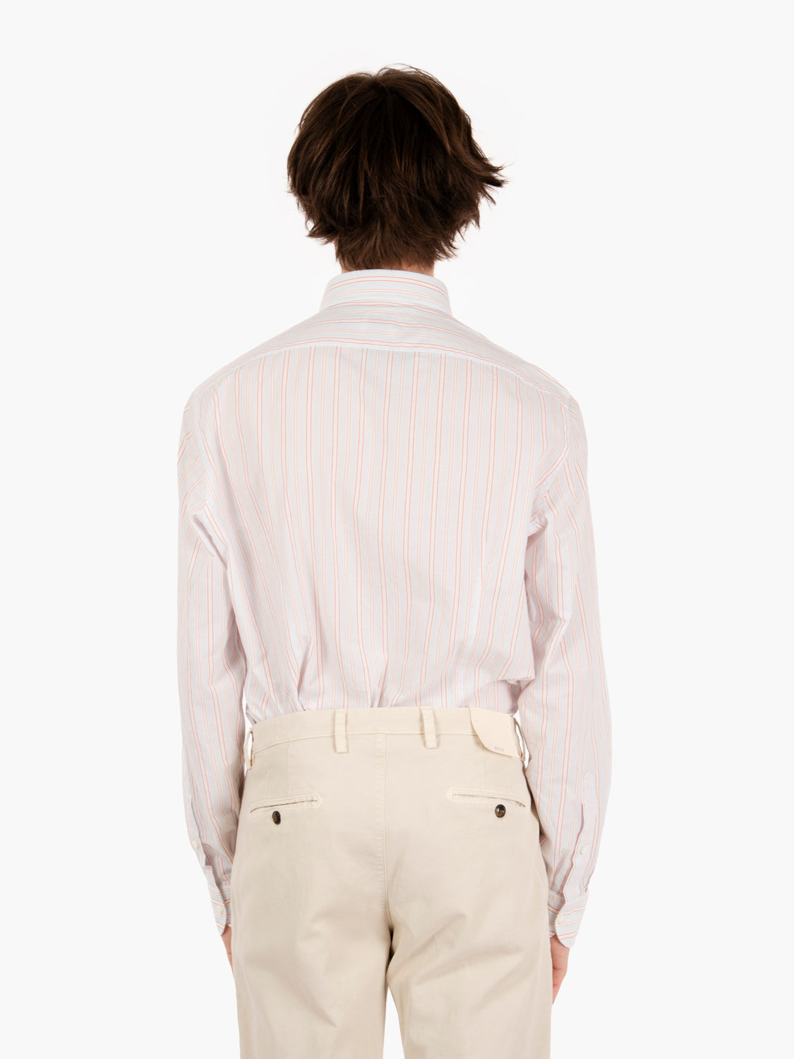Camicia fantasia a righe azzurro / rosso