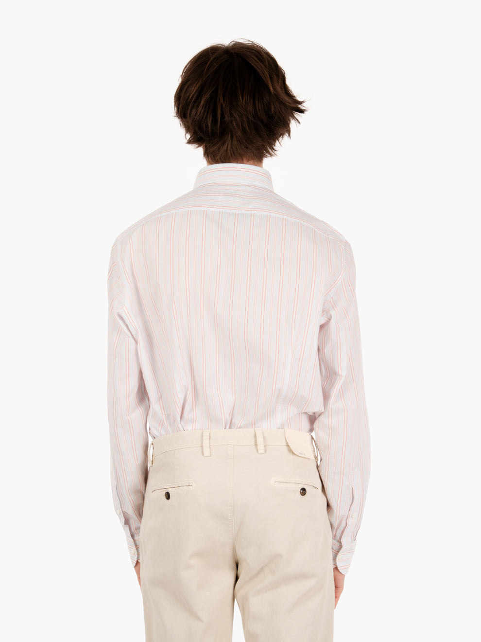 Camicia fantasia a righe azzurro / rosso