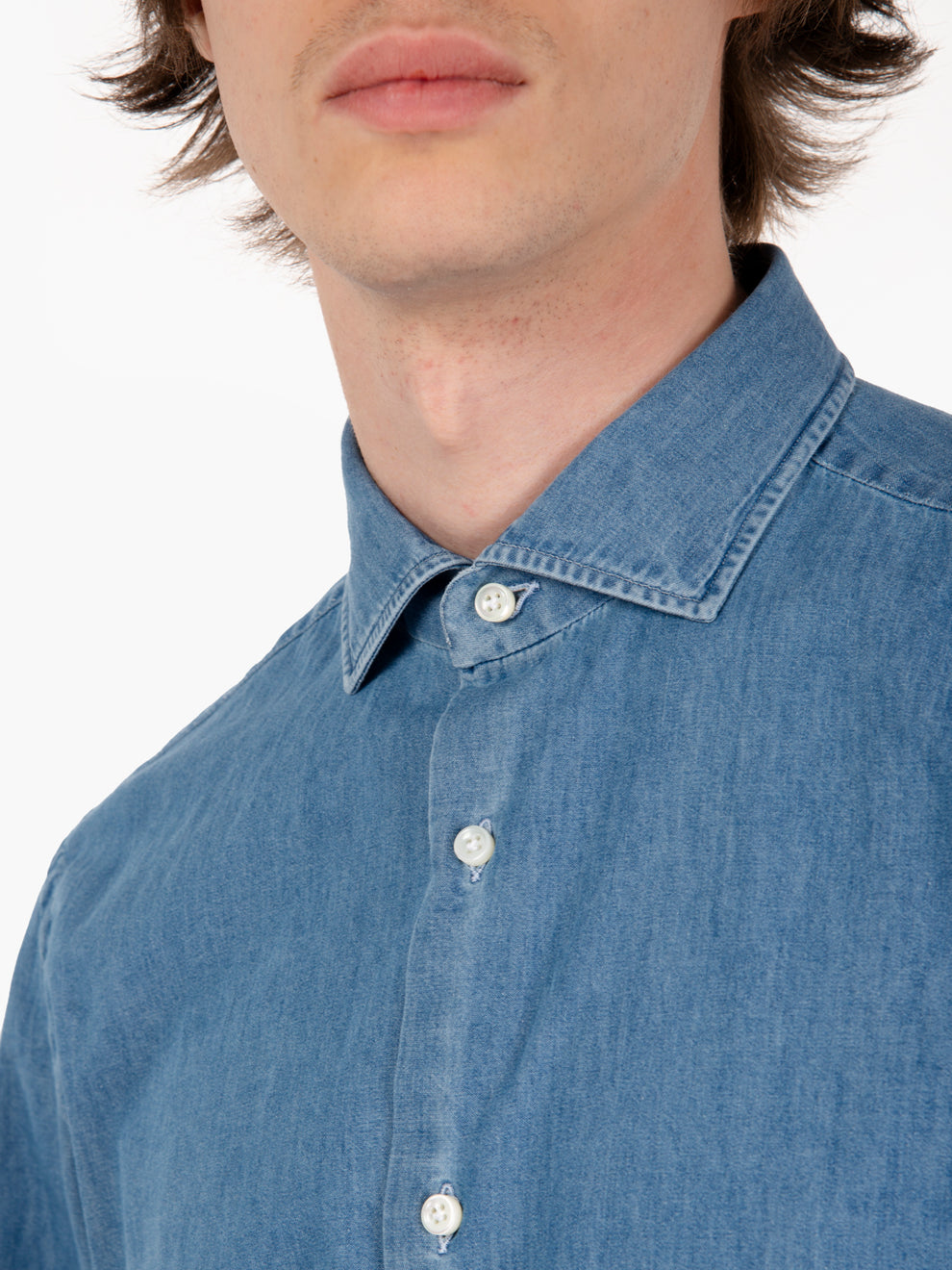 Camicia in denim blu