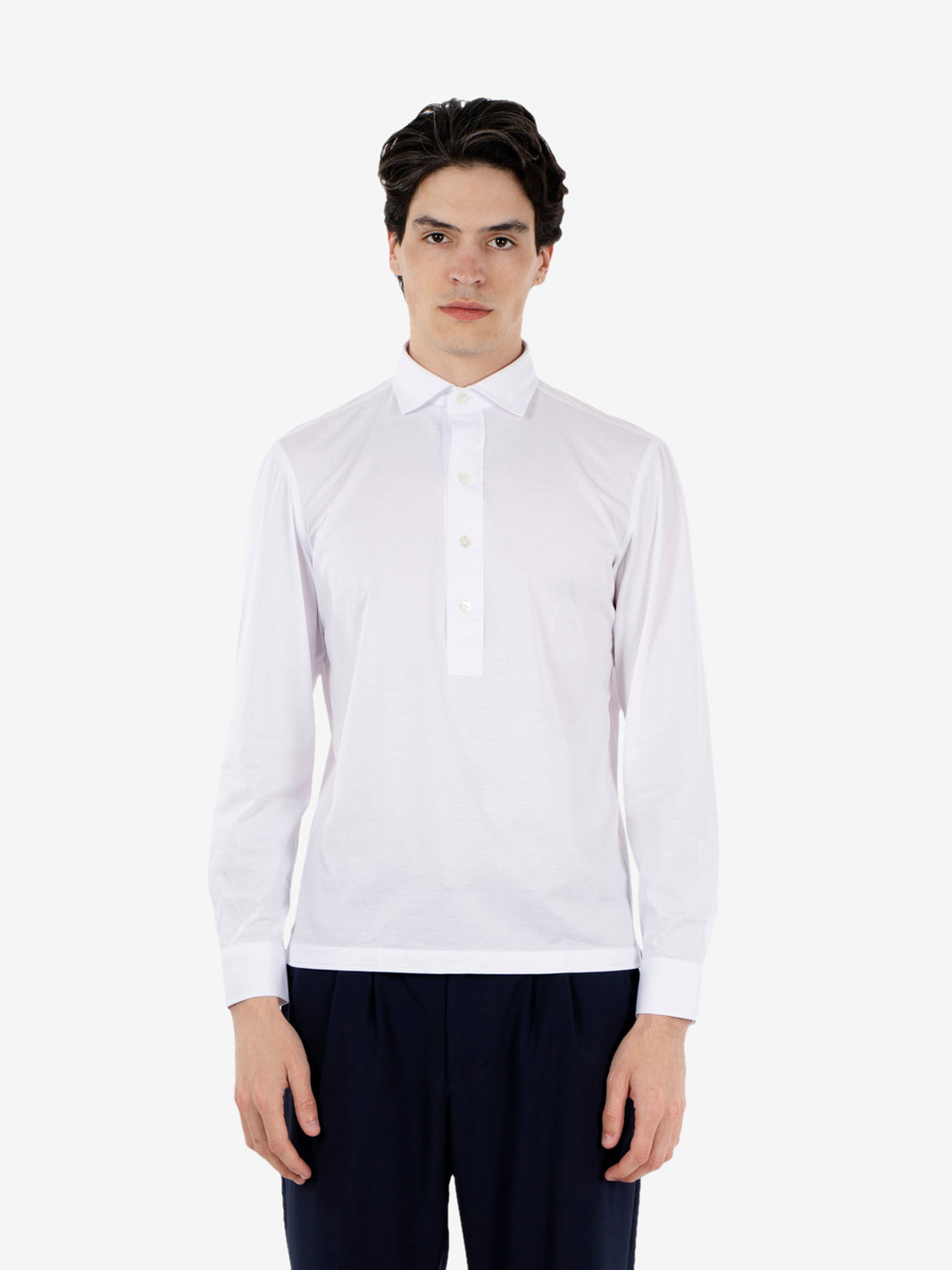 Camicia polo handmade bianca