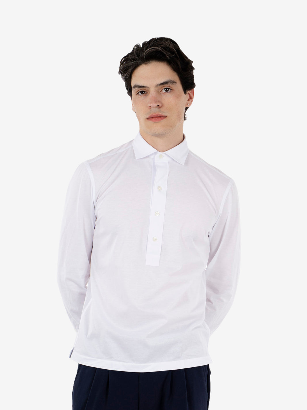 Camicia polo handmade bianca