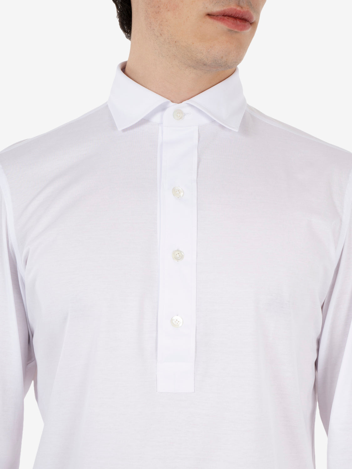 Camicia polo handmade bianca