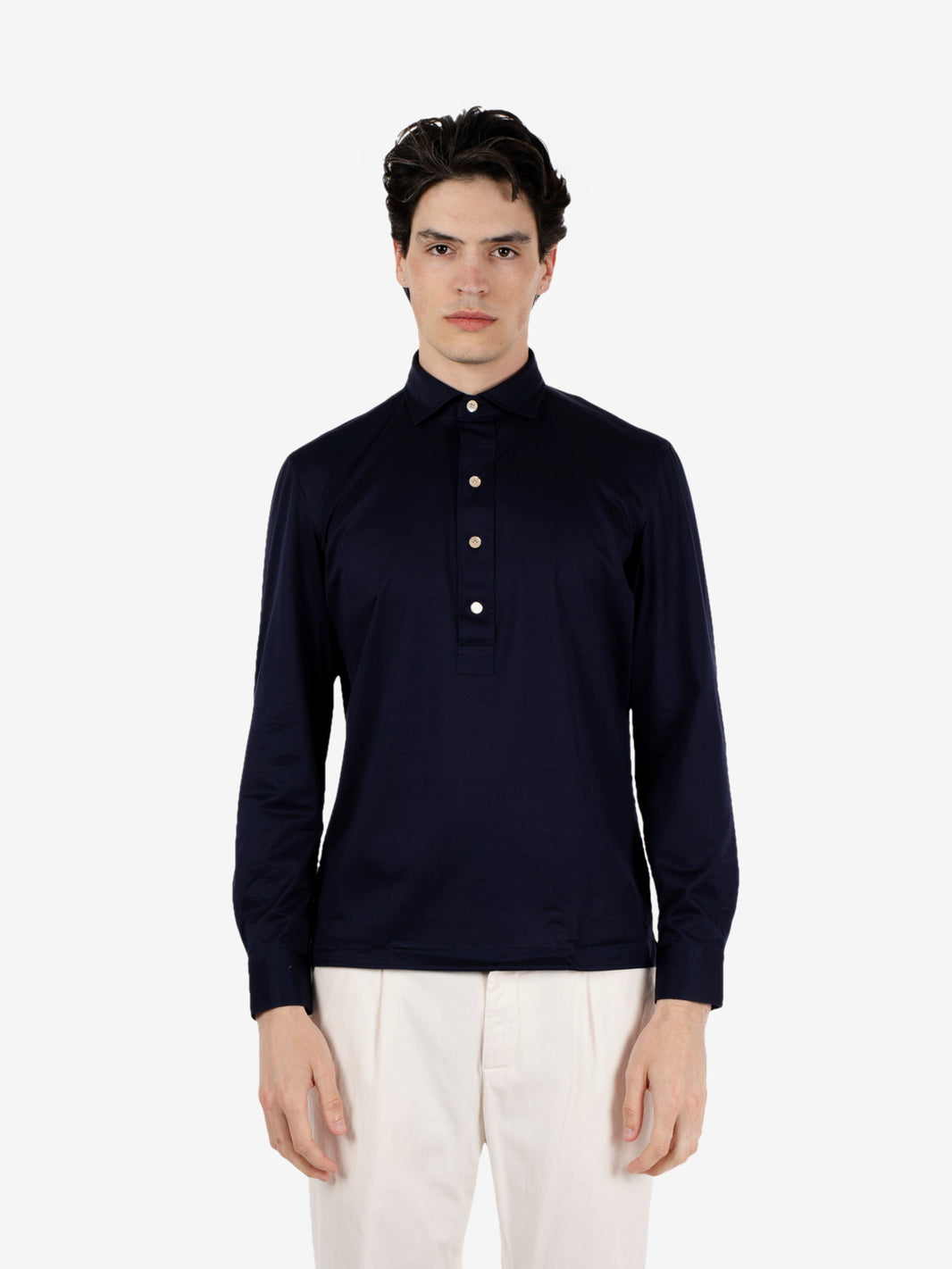 Camicia polo handmade blu
