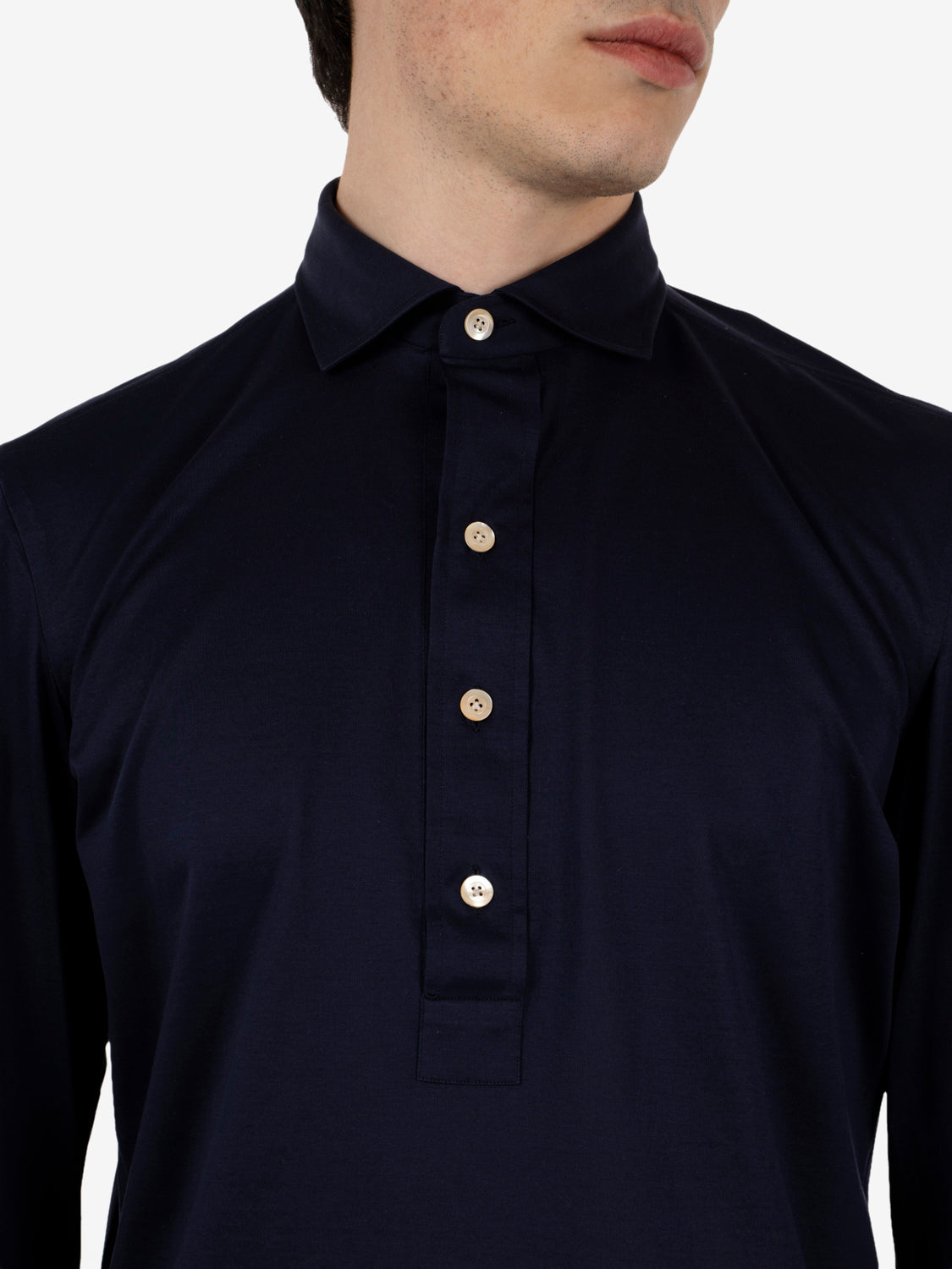 Camicia polo handmade blu