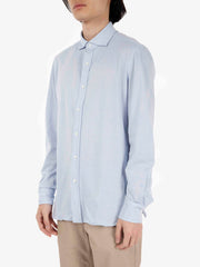 GIAMPAOLO - Camicia punto piquet cotone azzurro