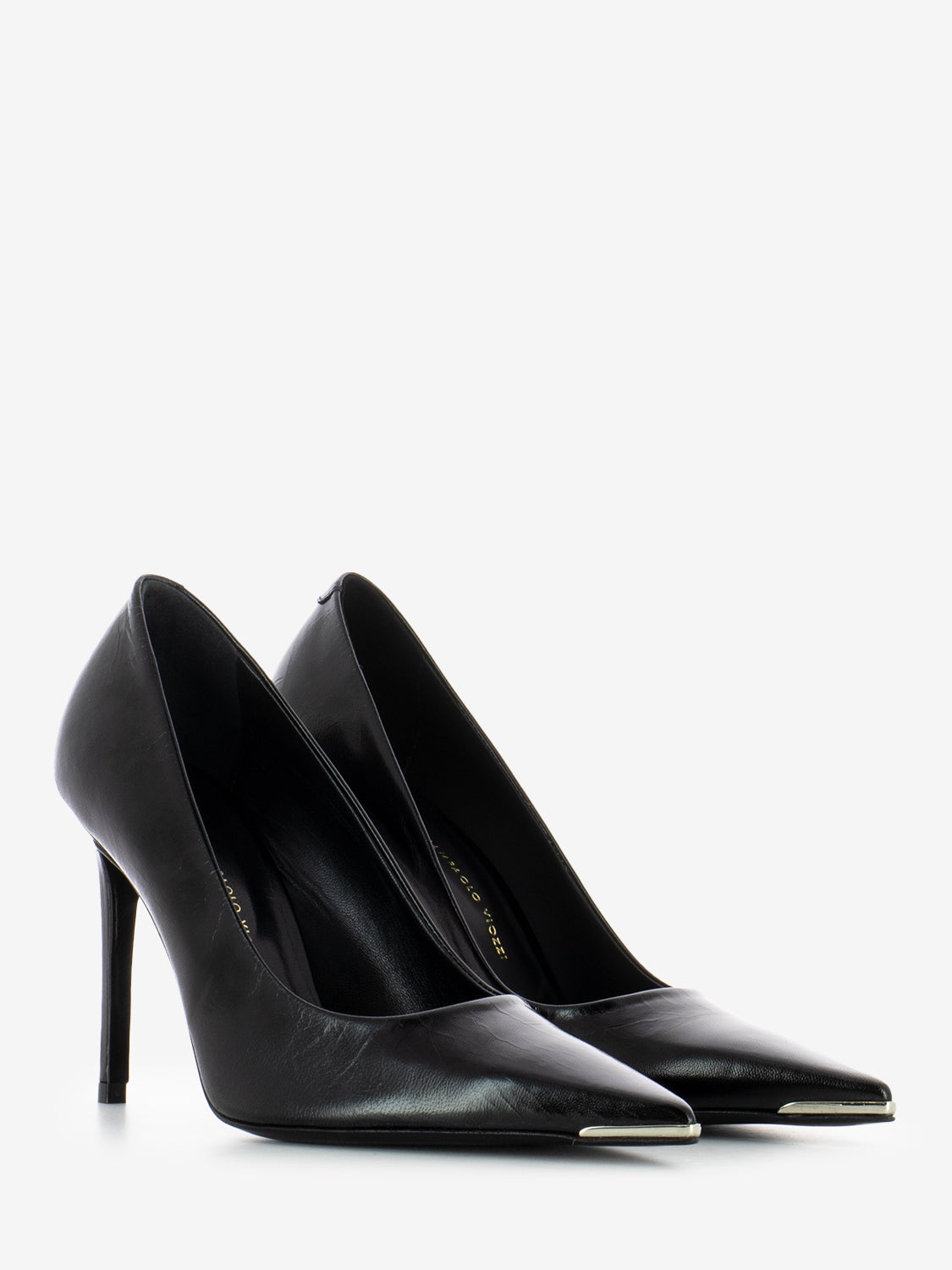 Décolleté in pelle nero
