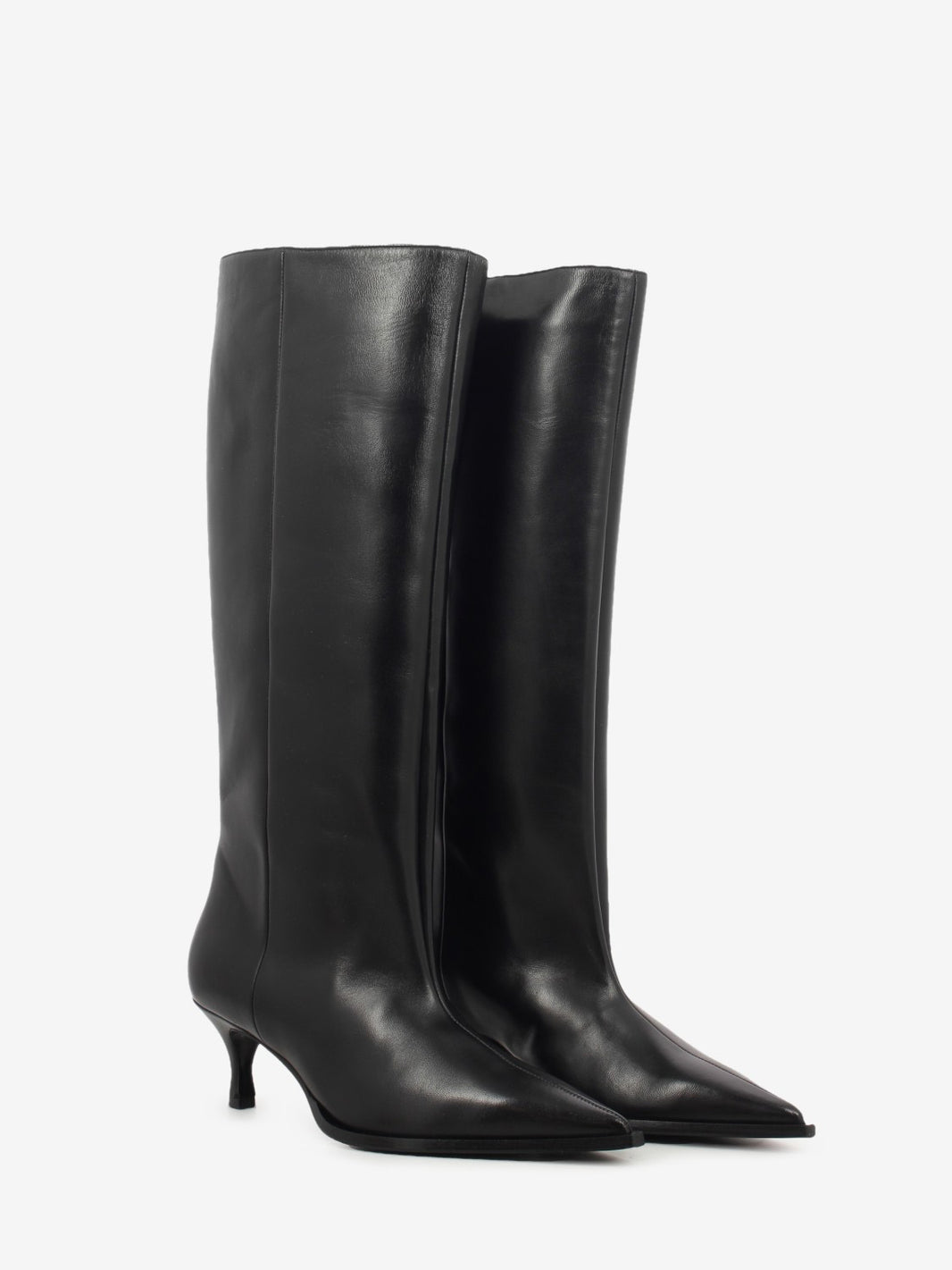 Stivale alto in nappa lux nero