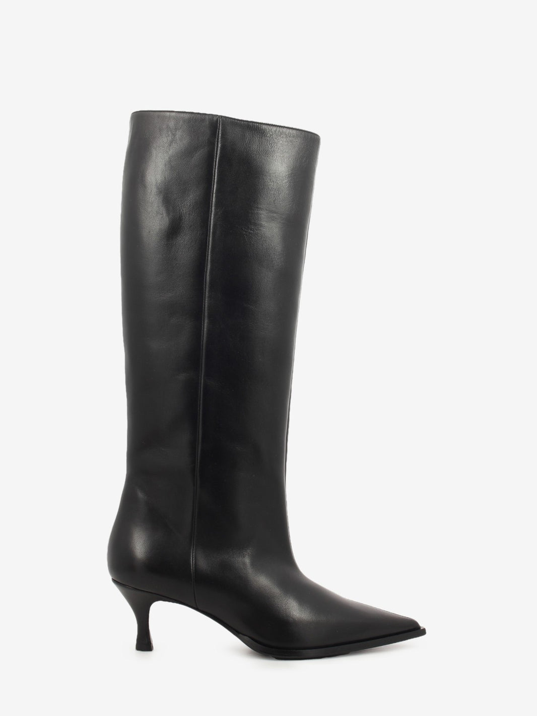 Stivale alto in nappa lux nero
