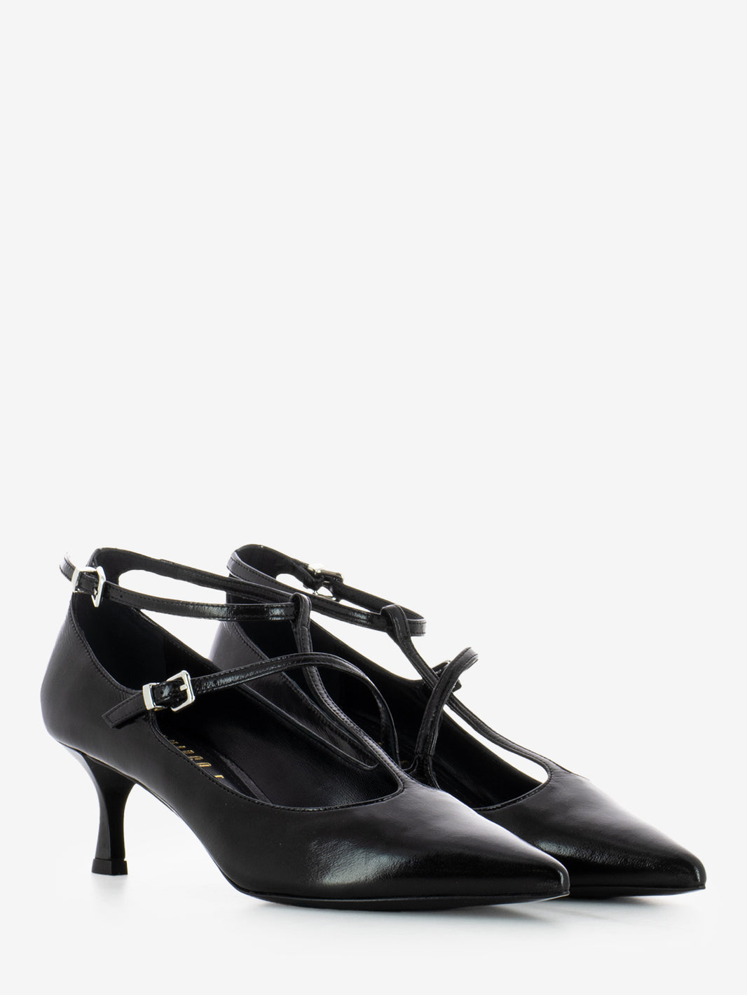 Verlux black strappy pumps