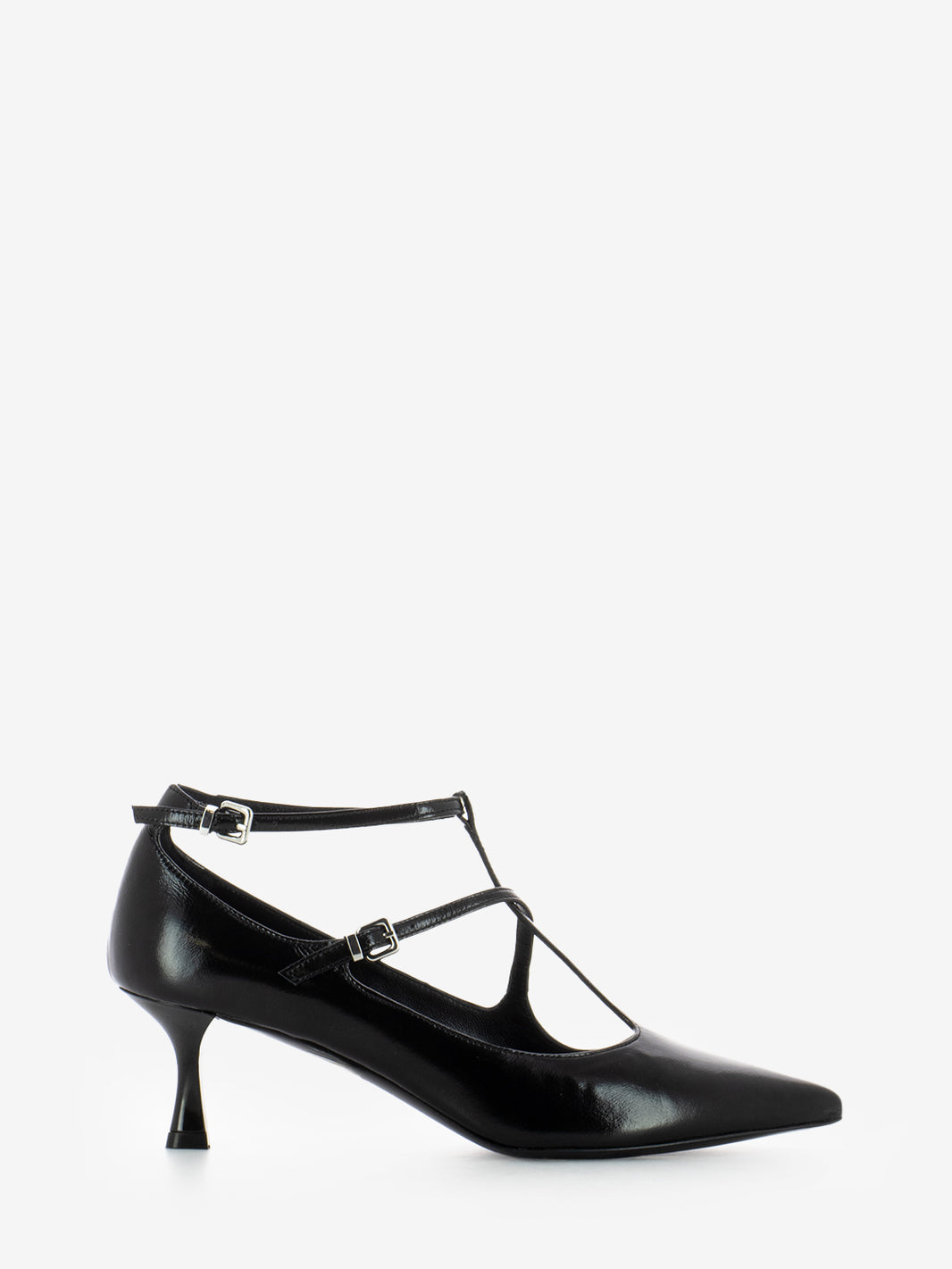 Verlux black strappy pumps
