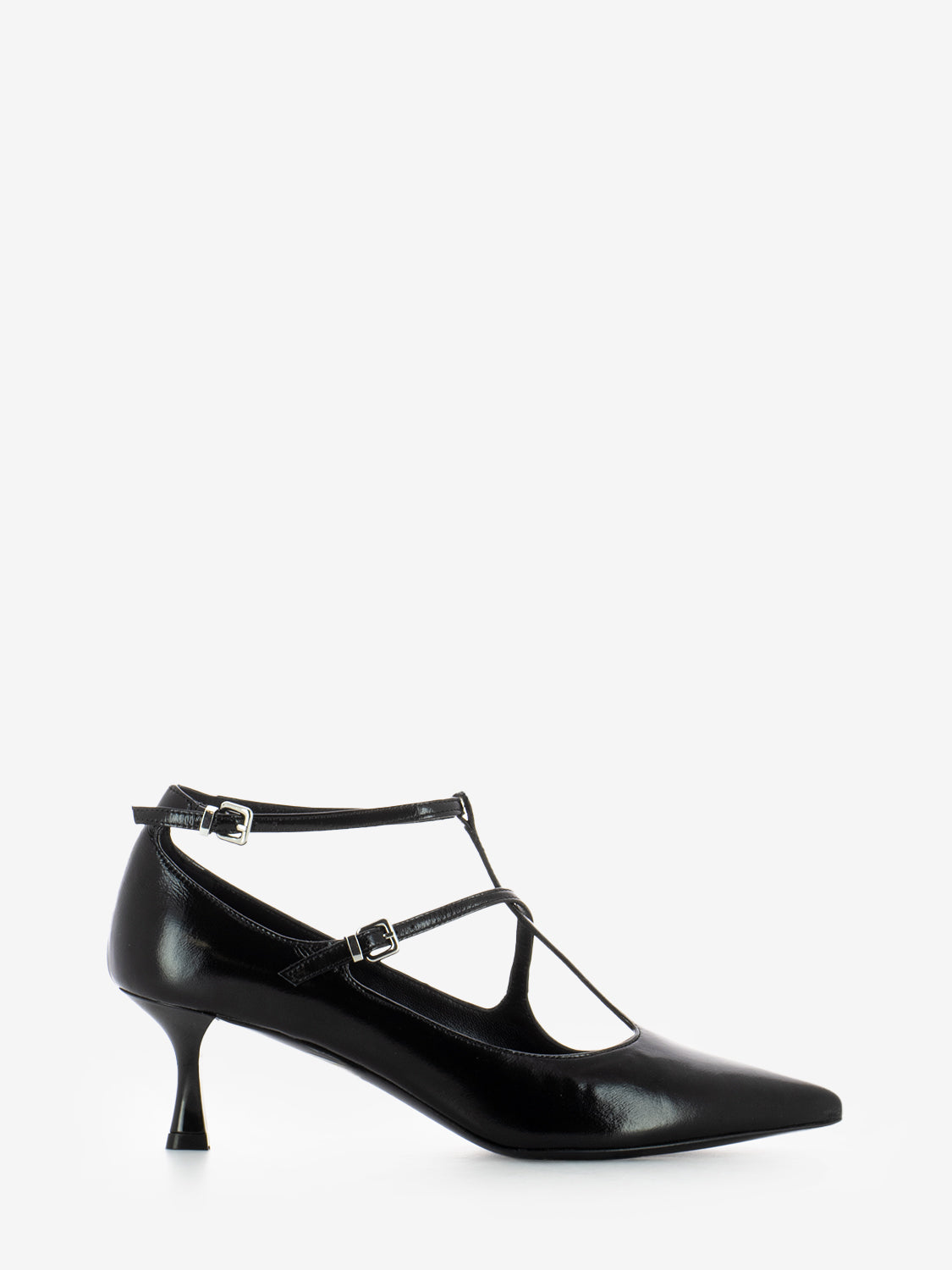 Verlux black strappy pumps