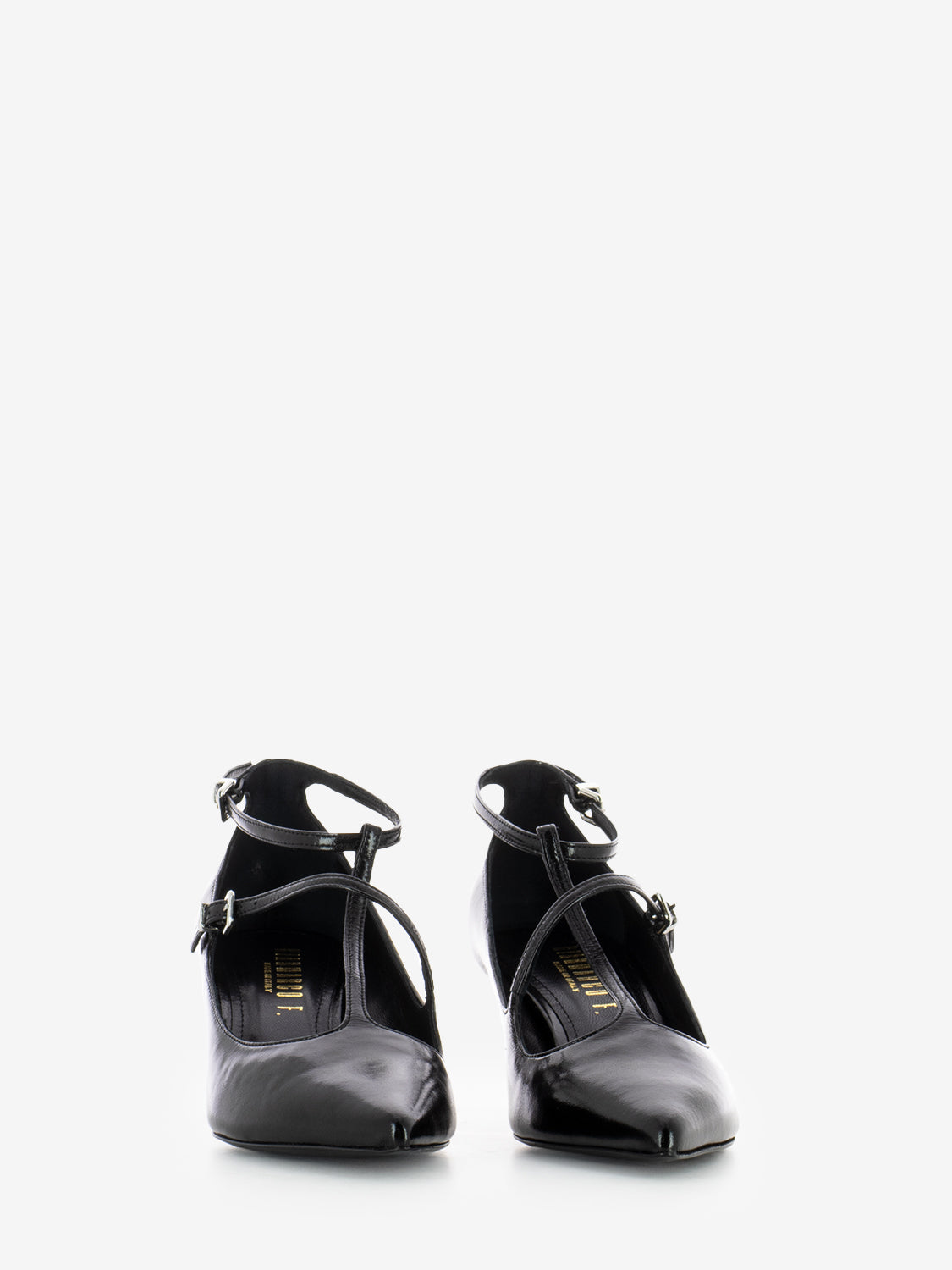 Verlux black strappy pumps