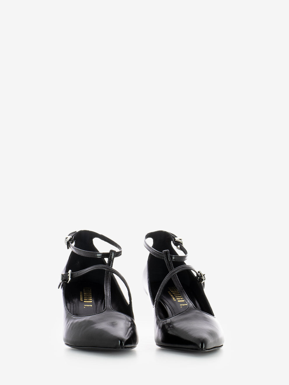 Verlux black strappy pumps