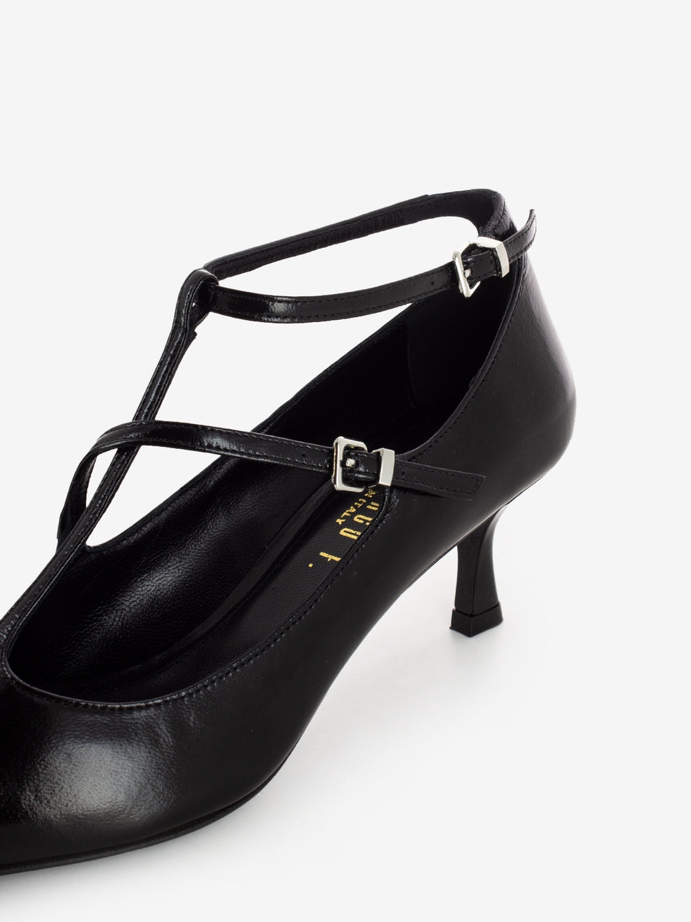 Verlux black strappy pumps