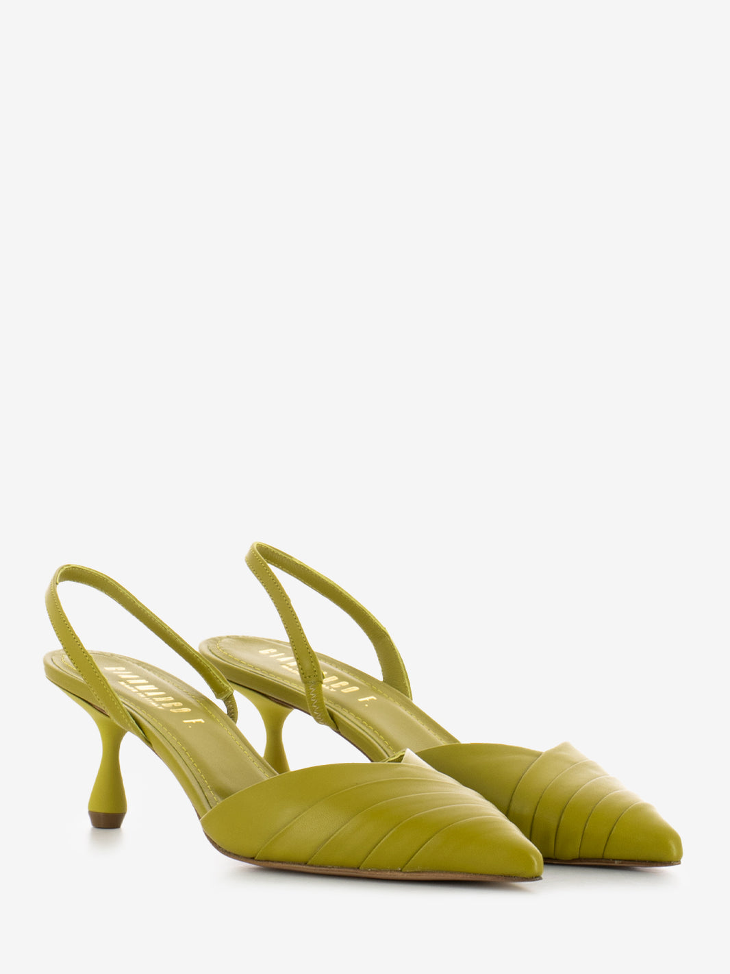 Slingback in nappa lime