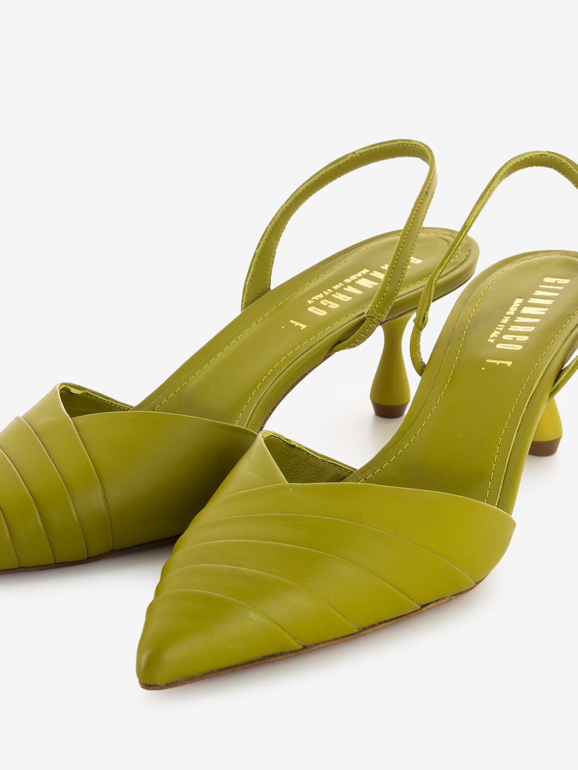 Slingback in nappa lime