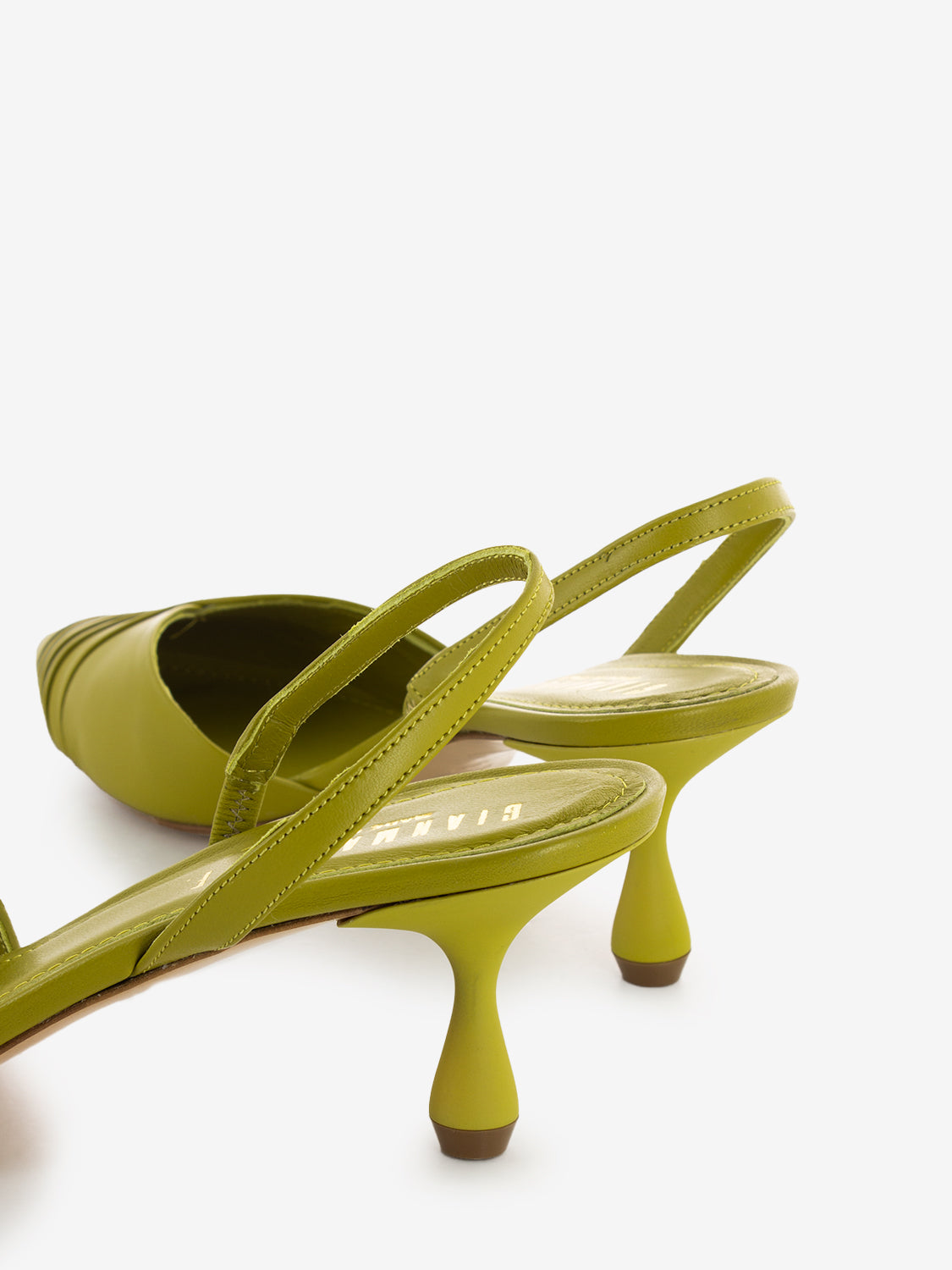 Slingback in nappa lime