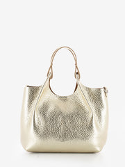 GIANNI CHIARINI - Borsa a mano Dua in pelle gold / caramello