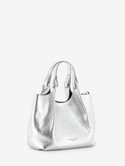 GIANNI CHIARINI - Borsa a mano Dua in pelle silver / caramello