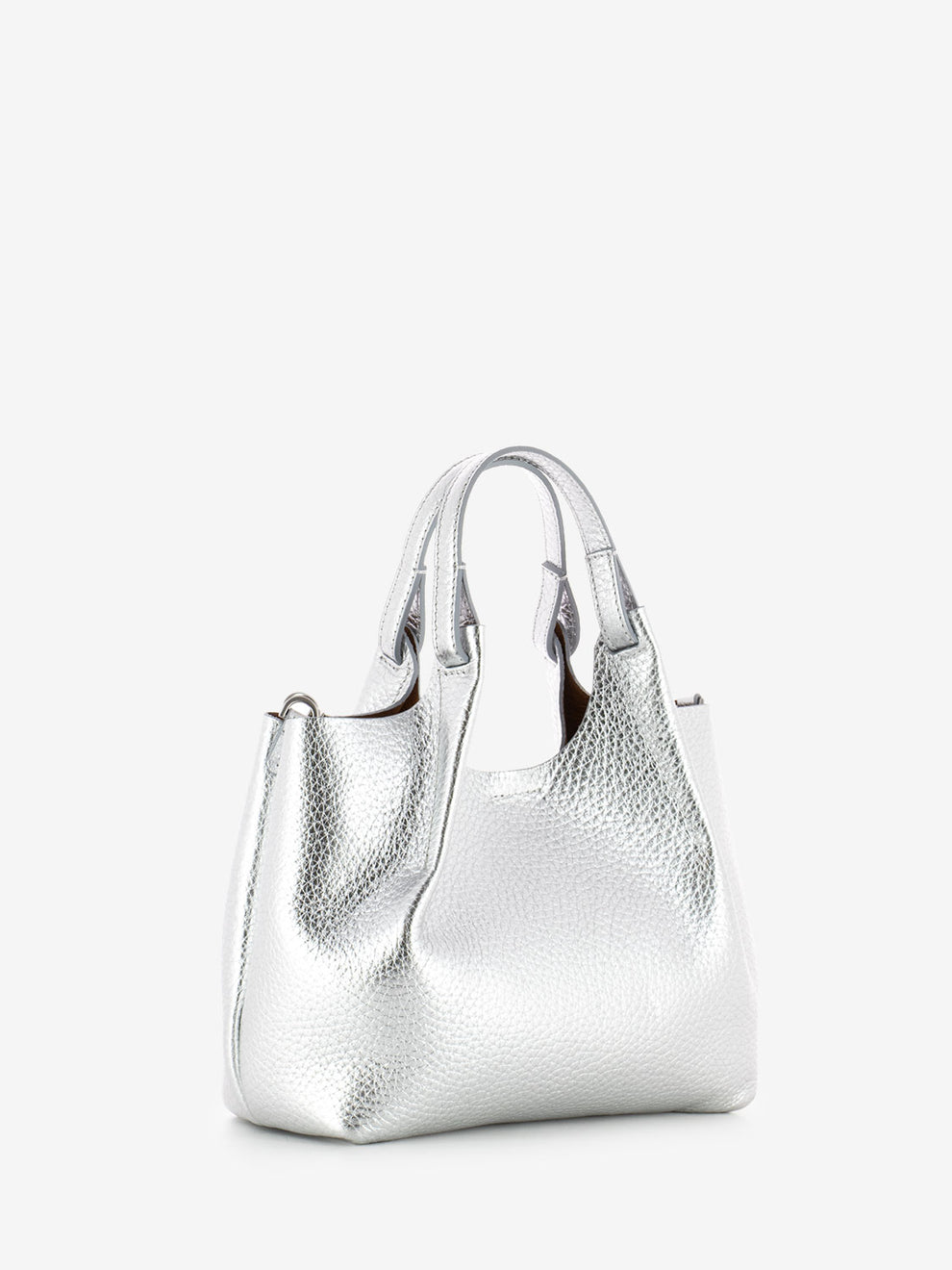 Dua handbag in silver / caramel leather