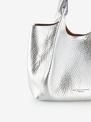 GIANNI CHIARINI - Borsa a mano Dua in pelle silver / caramello