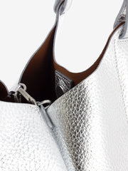 GIANNI CHIARINI - Borsa a mano Dua in pelle silver / caramello