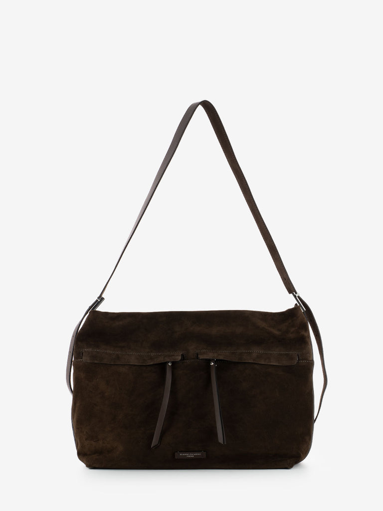 GIANNI CHIARINI - Borsa Andrea in suede chocolate