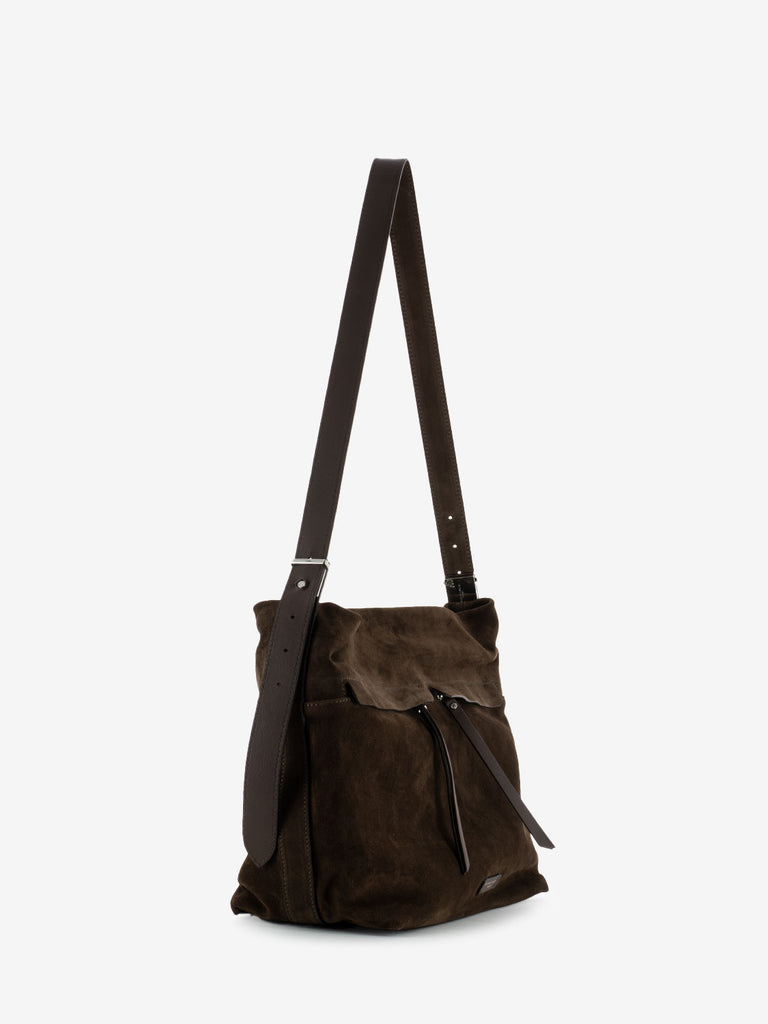 GIANNI CHIARINI - Borsa Andrea in suede chocolate