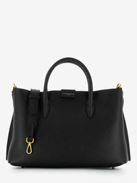 Borsa Aretha in pelle nero / castoro