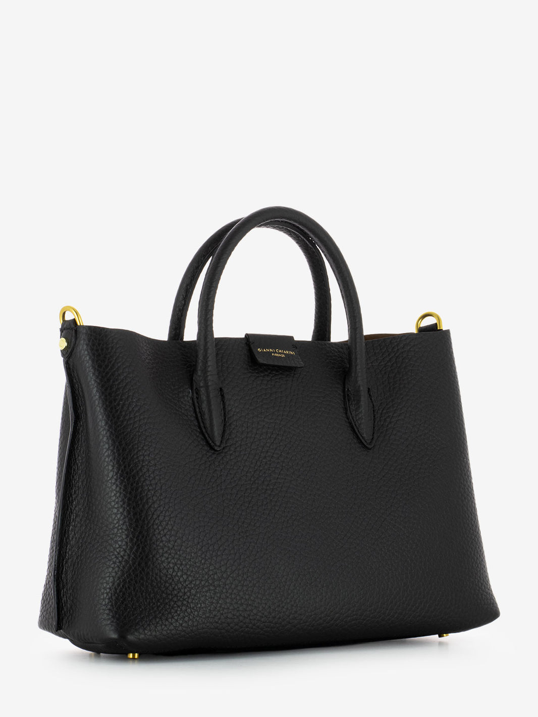 Borsa Aretha in pelle nero / castoro