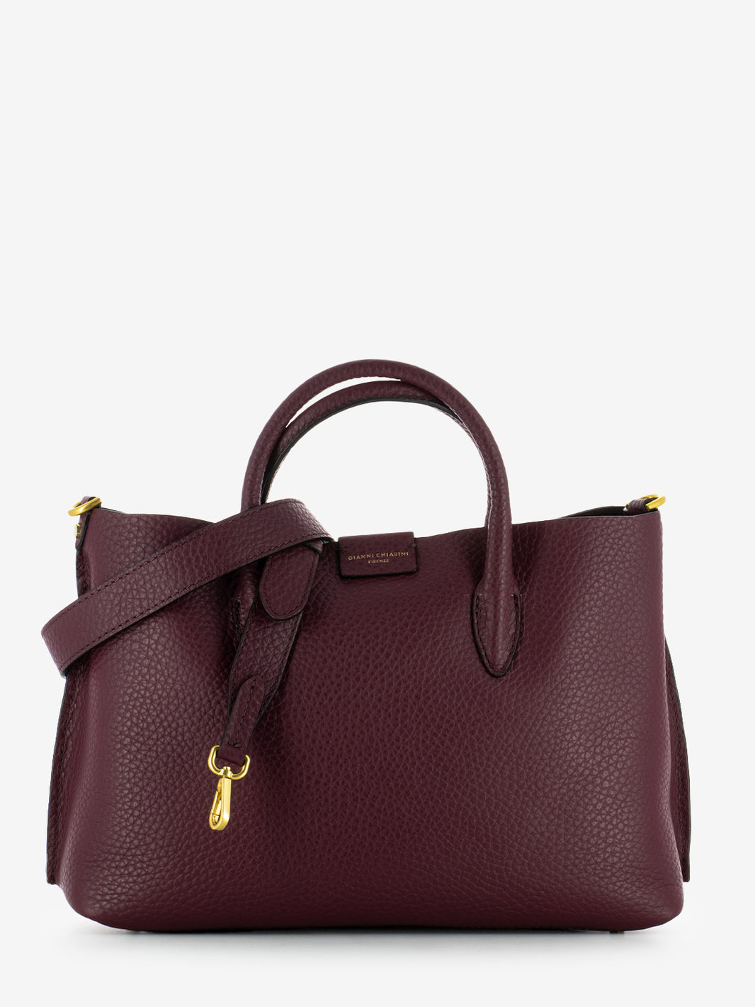 Borsa Aretha in pelle wine berry / testa di moro