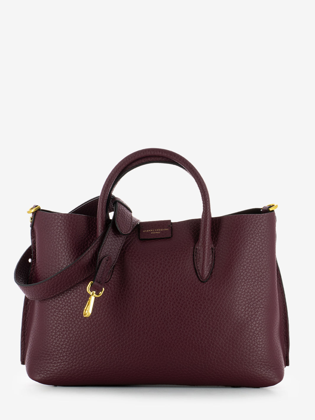 Borsa Aretha in pelle wine berry / testa di moro