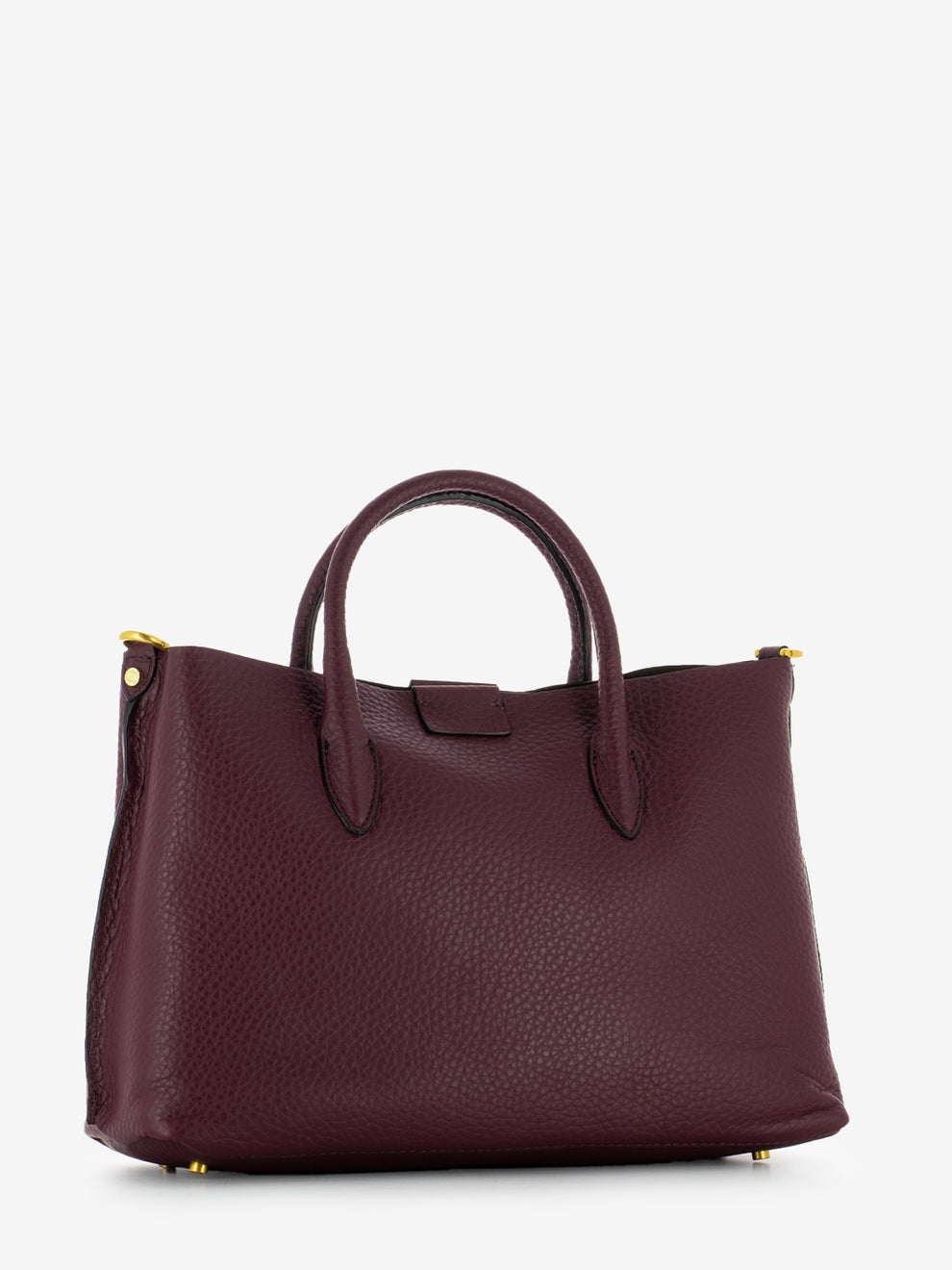 Borsa Aretha in pelle wine berry / testa di moro