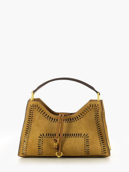 Borsa Aurora S in pelle peanut butter