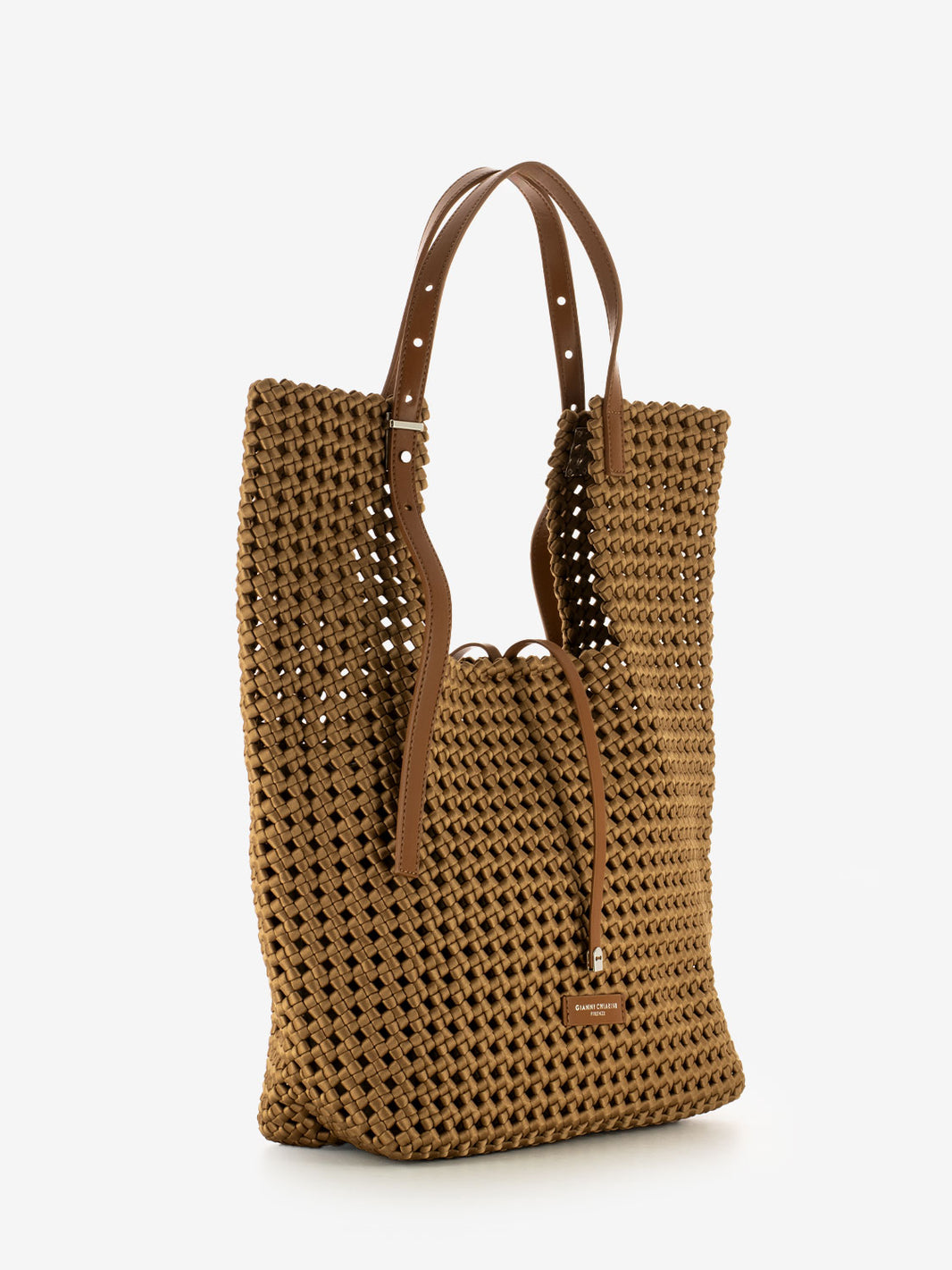 Borsa Ava in tessuto intrecciato nature