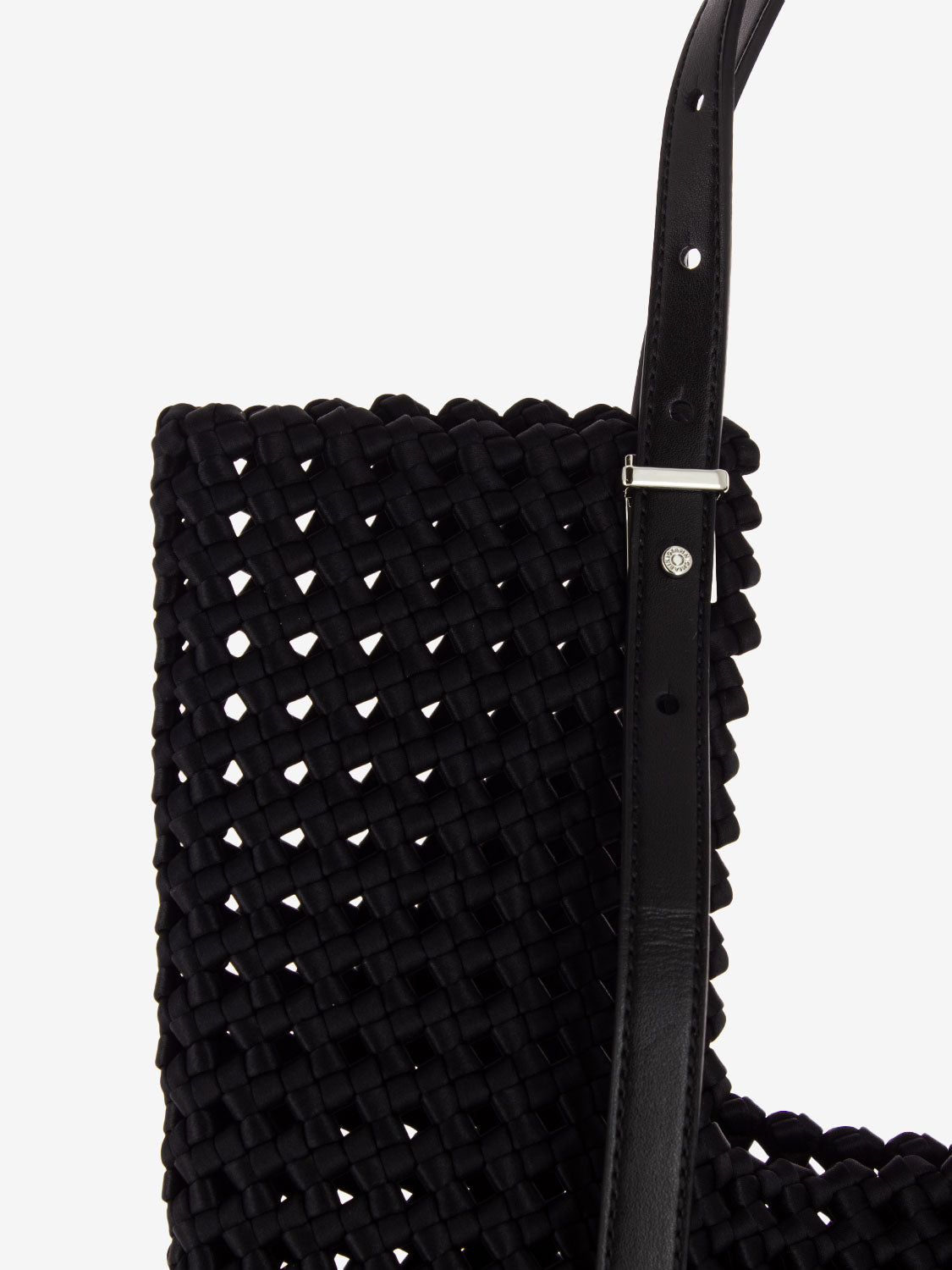 Borsa Ava in tessuto intrecciato nero