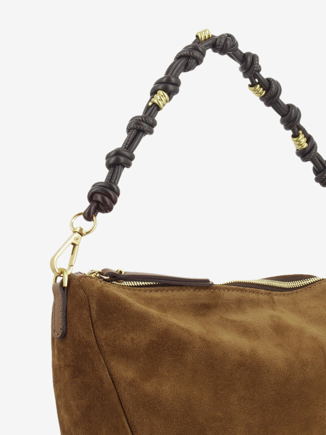 Borsa Cleo in suede cognac