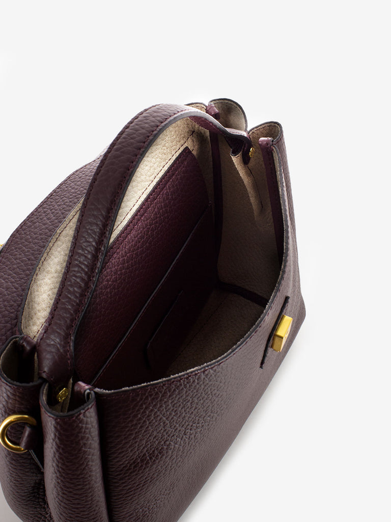 GIANNI CHIARINI - Borsa Clio a mano in pelle plum