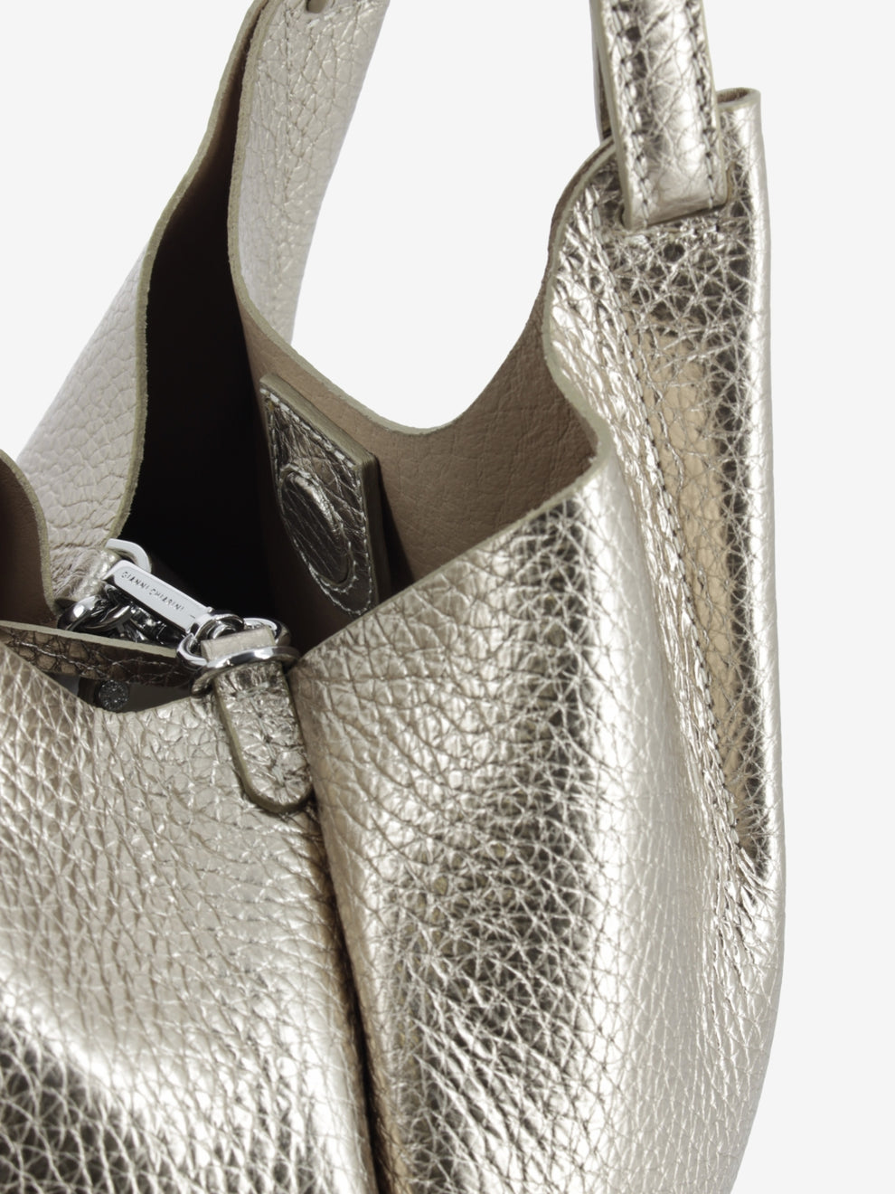 Borsa Dua in pelle laminata mirage