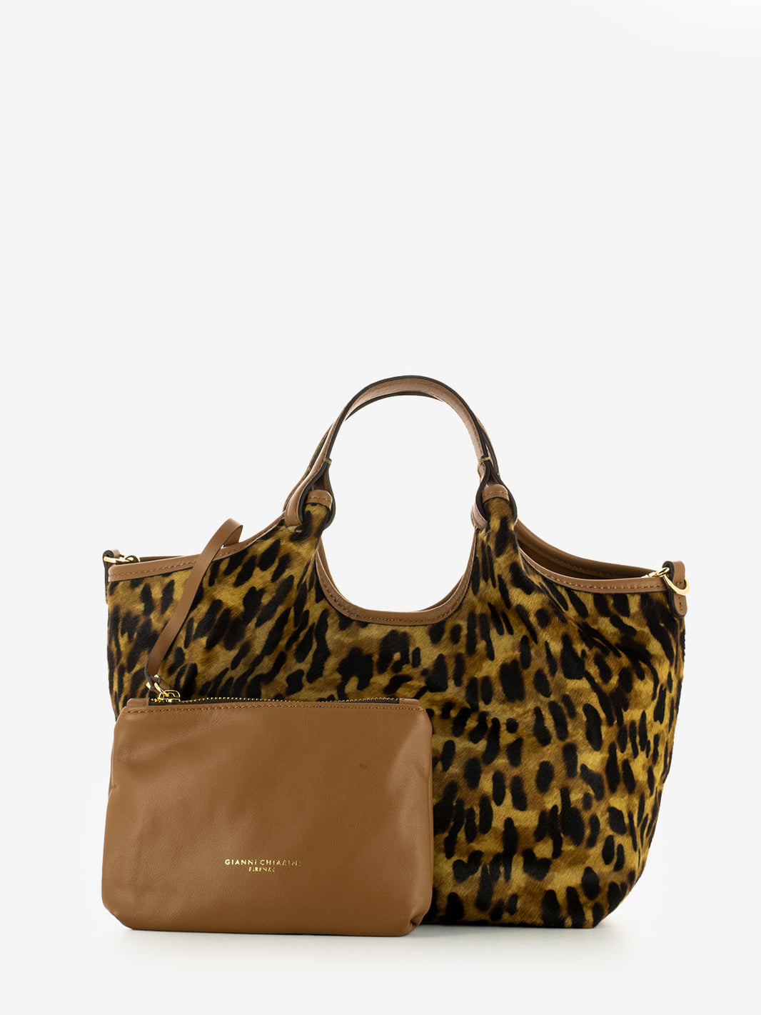 Borsa Dua in pelle lince / cuoio