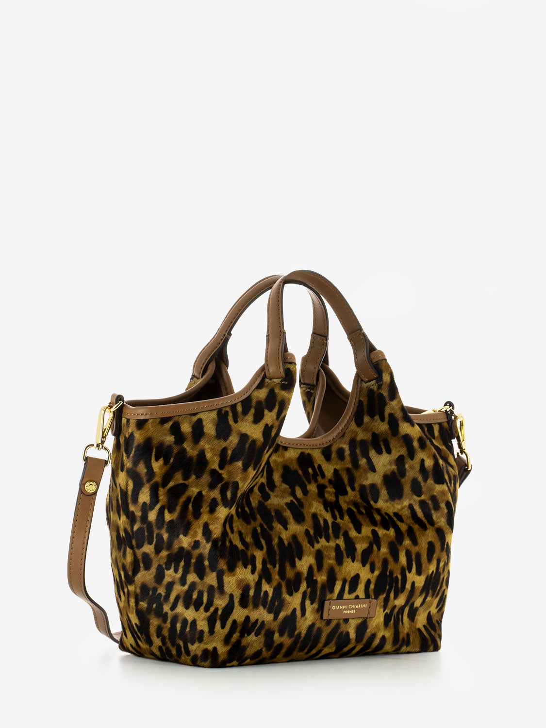 Borsa Dua in pelle lince / cuoio