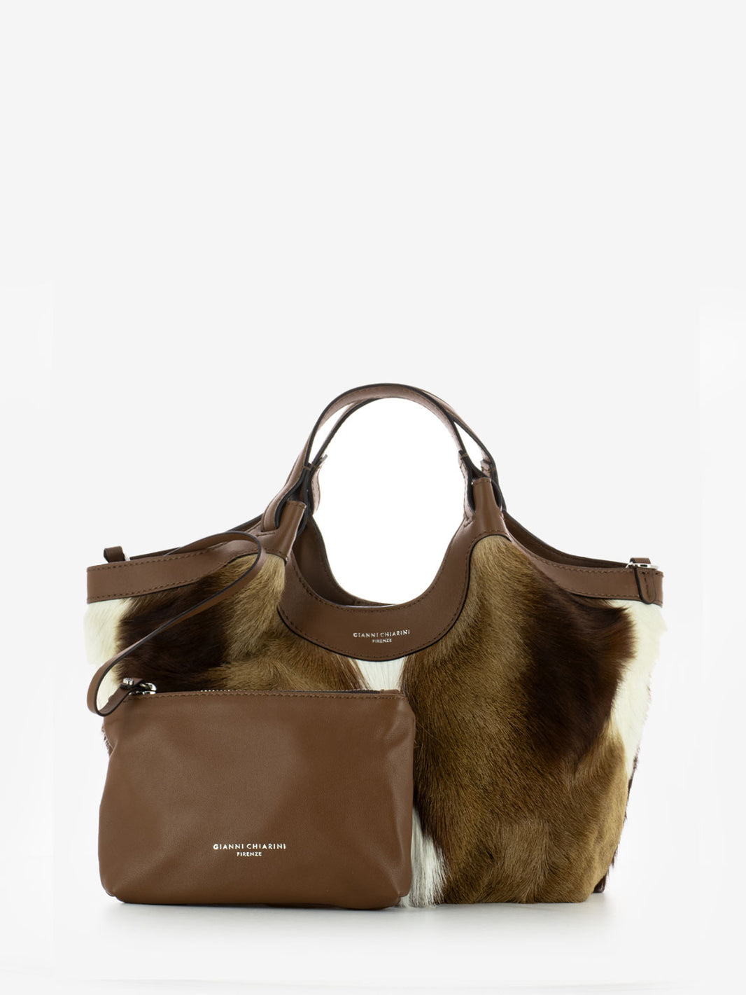 Borsa Dua in pelle naturale marrone