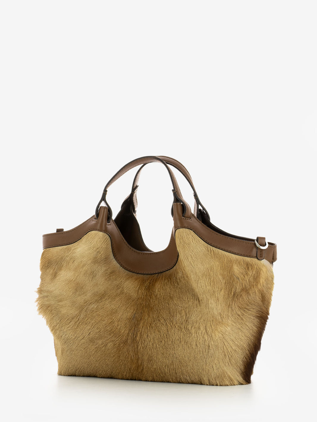 Borsa Dua in pelle naturale marrone