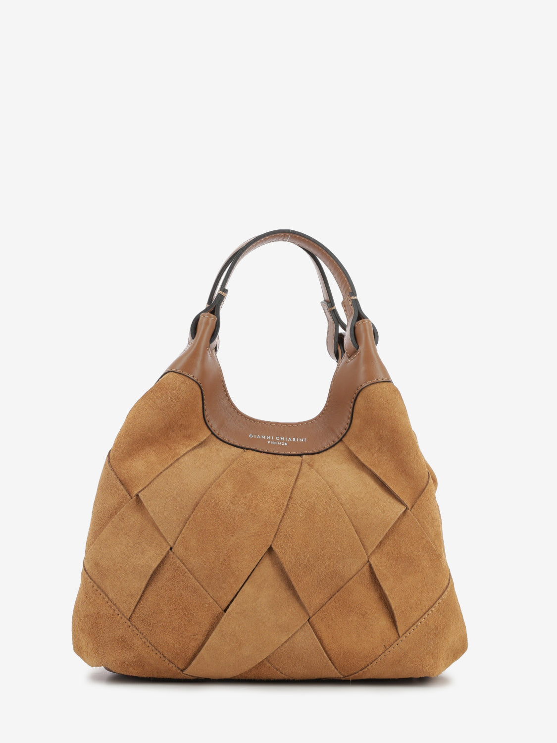 Borsa Dua in pelle scamosciata caramel