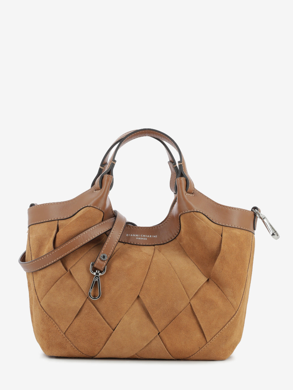 Borsa Dua in pelle scamosciata caramel