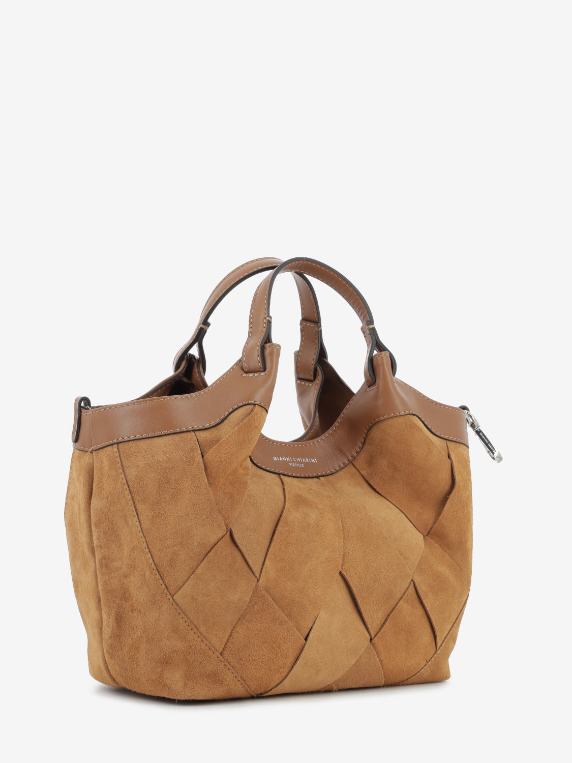 Borsa Dua in pelle scamosciata caramel