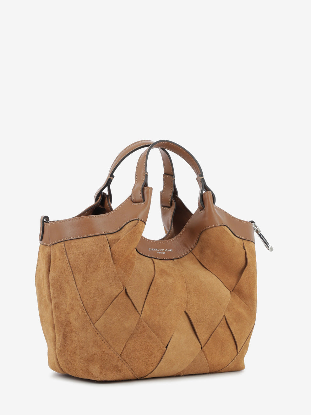 Borsa Dua in pelle scamosciata caramel