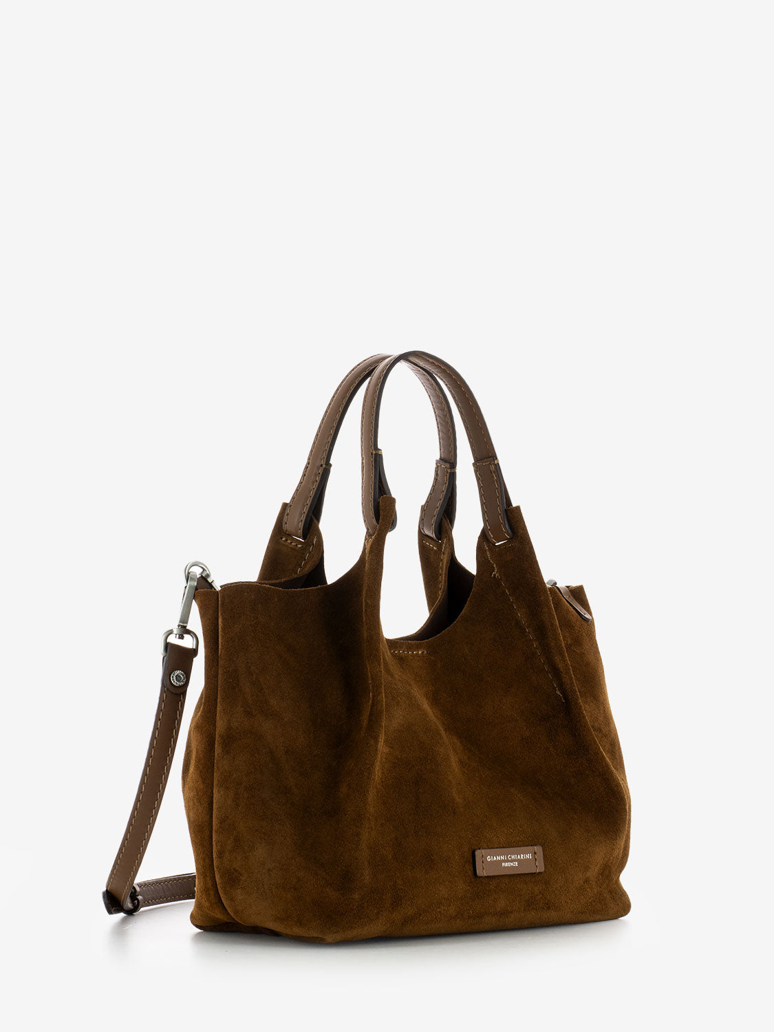 Borsa Dua in suede cognac