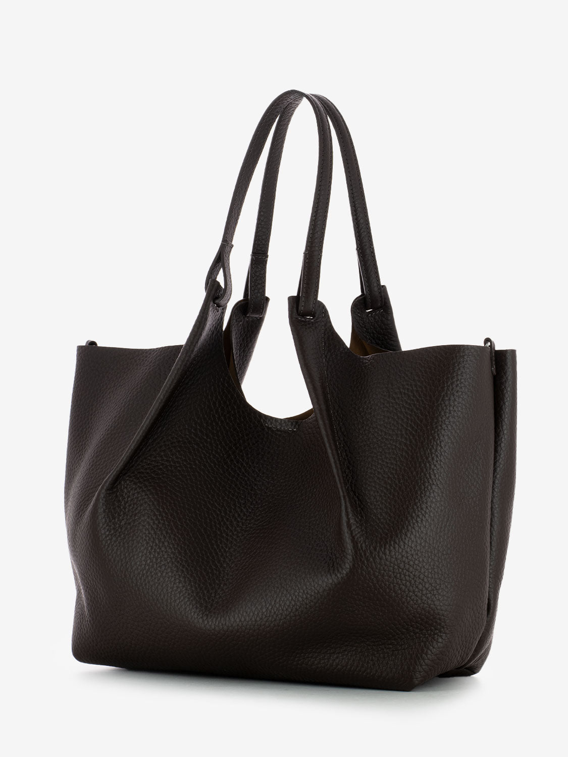 Borsa Dua large in pelle espresso / castoro