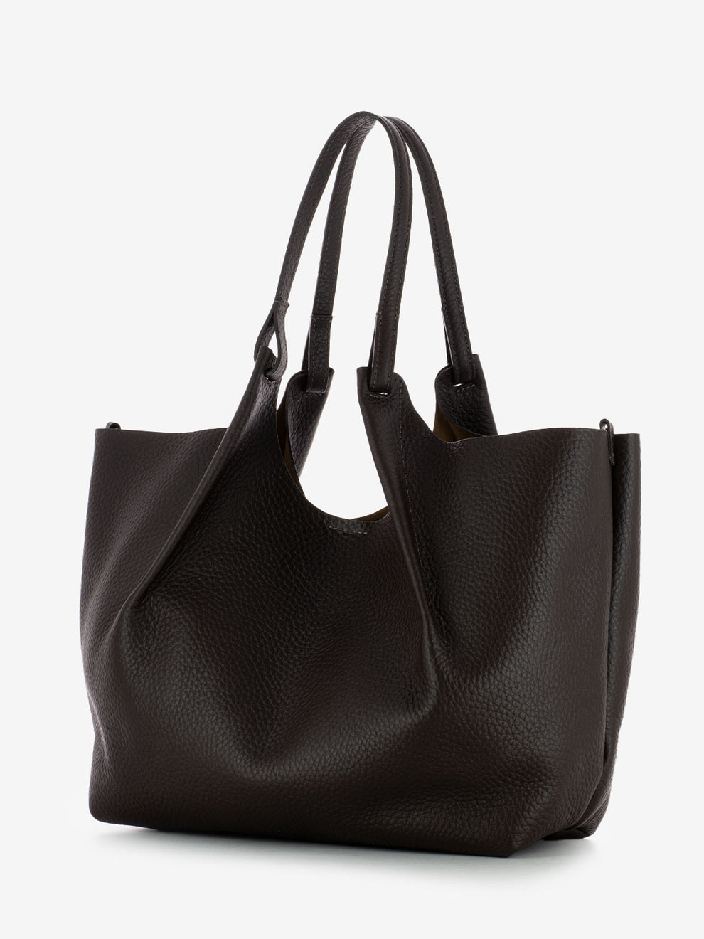Borsa Dua large in pelle espresso / castoro
